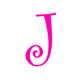 Eyecandy Decals J - Monogram Letter CURLZ 3" Tall 2 Pack Decal Sticker HOT Pink