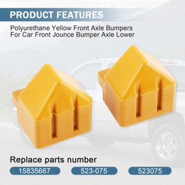 2 paragolpes de brazo de control (parachoques axial) para coche delantero y eje inferior 15835667 523-075 para Chevy Silverado para GMC Sierra 1500 2500 3500 HD 2001-2010