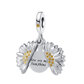 ZakiaHo You are My Sunshine Sunflower Silver Tone Pendant Necklaces for Women Birthday Christmas Jewellery