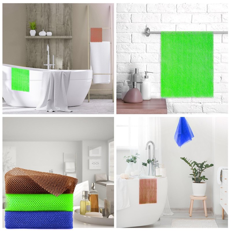 UJFQBH 3 Pieces African Bath Sponge African Net Long Net