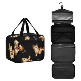 Moyyo Little Cats Hanging Toiletry Bag Travel Wash Bag with Hooks Waterproof Large Makeup Bag Organiser Cosmetic Bag Toiletry Bags for Women Men Boys Girls Kids