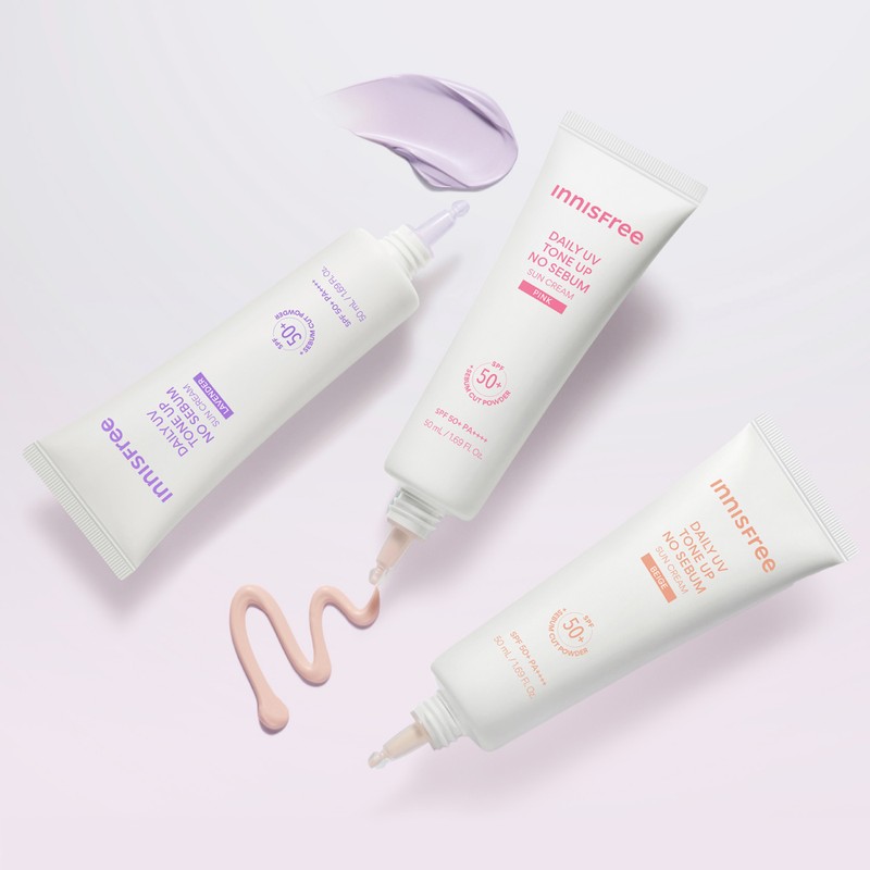 innisfree [파데프리] 이니스프리 데일리 UV 톤업 노세범 선크림 SPF50+PA4+ (라벤더)