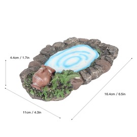 Trywise Hand Drawn Miniature Pond Fairy Garden Miniature Pond Realistic and Durable Resin Miniature Pond Suitable for Garden Lawn Yard Decoration