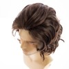 Short Wavy Brown Wigs for Men Natural Layered Cosplay Hair