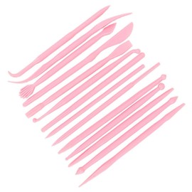 Evonecy Herramienta de Escultura de Arcilla Duradera de 14 Piezas, Herramienta de Tallado de cerámica, para Arcilla Blanda casera(Pink)