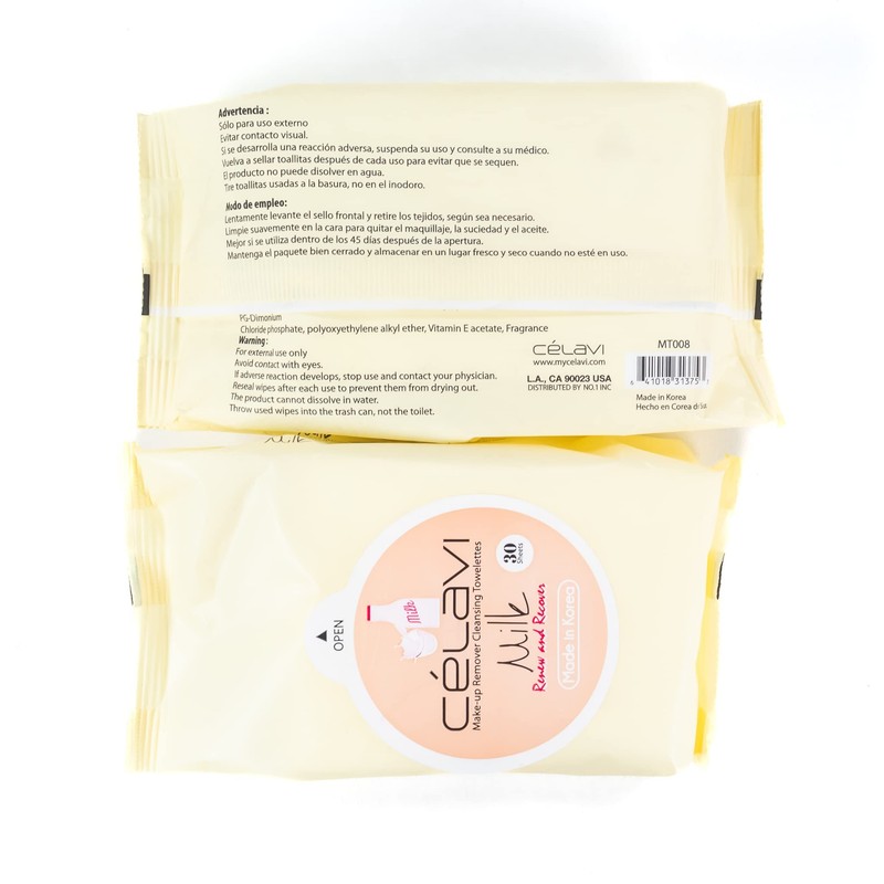 Celavi Makeup Remover Cleansing Wipes Removing Towelettes 2 Packs -