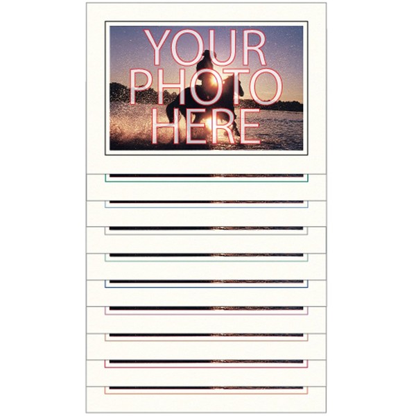 Photographer's Edge, Photo Insert Card Sample Pack, 10 Brt White w/Single Border Cards for 4x6 Photo