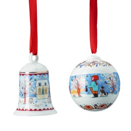 Hutschenreuther 02486-727412-28688 Collectible Series 2022 Bell / Ball Christmas Decorations (1 Set)