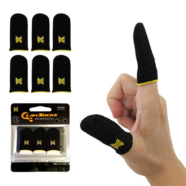 MOBILEGAMINGCORPS MOBILEGAMINGCORPS MGC ClawSocks 6 Pack Carbon, Gamer Finger &
