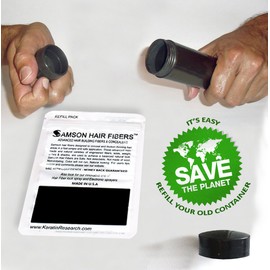 Samson Hair Fibers The Original Hair Loss- Concealer Building Hair fibers thickener Original Refill Suitable for All Hair Types USA Made & Approved (MEGA DEAL, DARK GRAY 225gr)