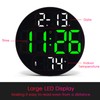 Digital Wall Clock with Large LED Display, 5-Brightness, Temperature, Low-Reflectivity,