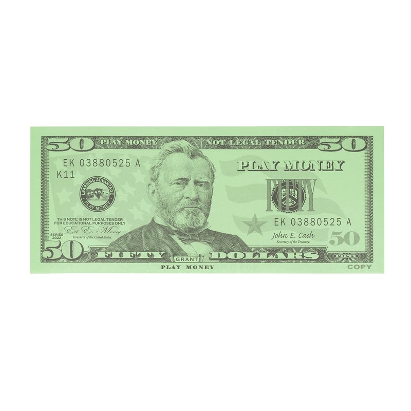 LEARNING ADVANTAGE Fifty Dollar Play Bills - Set of 50