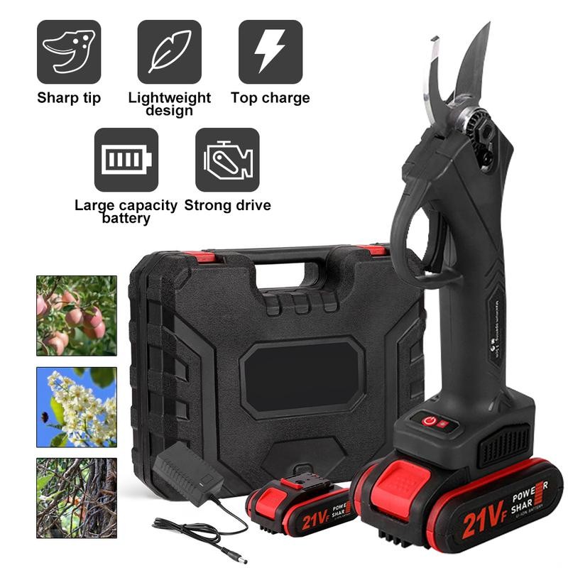 Professional Cordless Electric Pruning Shears with 2PCS Spare Rechargeable 7500mAh