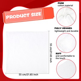 35 Pcs Cotton White Bandanas Blank Bandanas DIY Handkerchief Head Wrap Solid Color Bandana Bulk for Tie Dye Party Favors