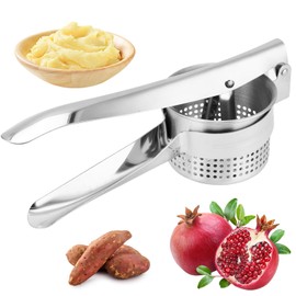 Multifunctional Ricer, Potato Ricer, Food Grade Stainless Steel Potato Masher for Mashed Potatoes, Fruits, Vegetables (with Three Interchangeable Discs)