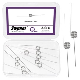 Swpeet 10Pcs 180 Degree Stainless Steel Torsional Springs 1mm Wire Diameter 10mm Outside Diameter, 50mm Tiny Torsional Spring Mechanical Small Torsion Spring for Home Repair Woodworking DIY Project