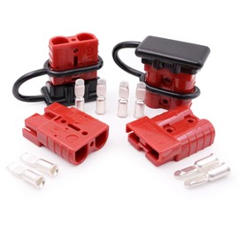 ANDCHIER Wire Connector 4 Pack, 50A Wire Harness Plug Kit for 8 Gauge Cables, 12V to 36V Battery Quick Connect Disconnect Set for RV Car eBike ATV Winches Lifts Motors More (4 Sets, Red)