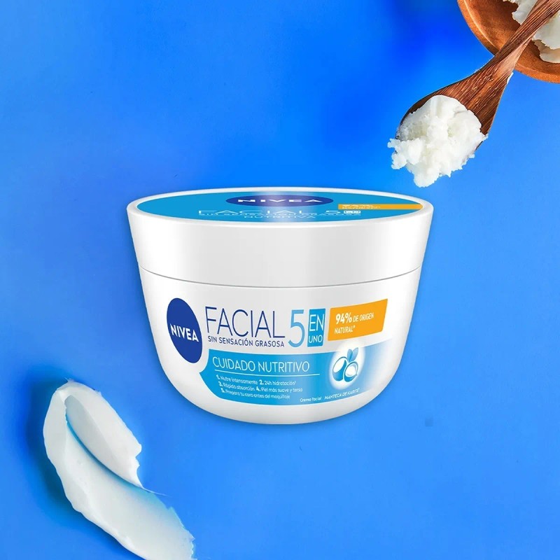 Crema Facial Hidratante Nivea 5en1 Sensación Ligera 375 Seca