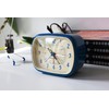 Kikkerland Retro Alarm Clock, Blue
