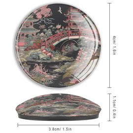 Chinoiserie Charcoal Coral Asian Magnets Refrigerator Chinoiserie Chic Asian Cute Magnets Glass Fridge Magnet Decor for Whiteboard Crafts Fridge Office Classroom