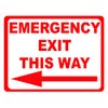 Emergency Exit This Way With Left Arrow Sign. 18x24 Metal.