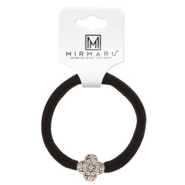 ANGELA & WILLIAM Women's Winter Fleece Lined Cable Knitted Pom Pom Beanie Hat with Hair Tie.(Black)