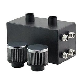 JDMSPEED Black Pro Series Oil Catch Can 4 Port All Black -10AN Replacement For Honda Civic Acura Integra