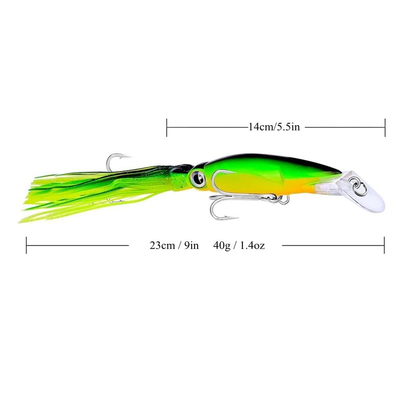 OriGlam 4pcs Simulation Squid Fishing Lures Bait Kit, Octopus Swimbait