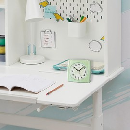 Seiko Allison Non Ticking Bedroom Alarm Clock, 3 Inch, Pearl Green