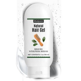 ibodycare Hair Gel for Kids and Adults, Unscented Medium Hold Natural Styling Gel for Curls, Frizz, and Slick Styles, Non-Greasy, Safe for Sensitive Scalps, 4 oz