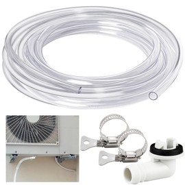 10 Ft Air Conditioner Drain Hose Set Portable Universal AC Drain Pipe Replacement 3/5 Inch Hose Leakproof Ac Hose Connector and Metal Clamp for Mini-Split Unit and Window AC Conditioner Unit Parts