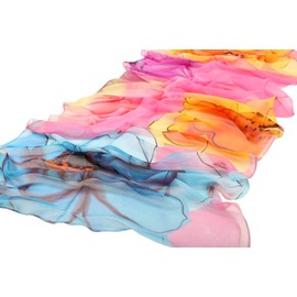 FAIRYGATE Schals für Damen Frauen Seidenschal Elegante Leichte Lange Verlaufsfarben 100% Seidenschal Anti Allergie Tuch Sonnenschutz A4218