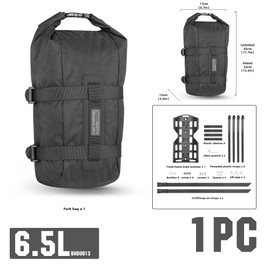 Rhinowalk Bike Fork Bag Waterproof Bicycle Pannier Bag 6.5L for Mountain Bike E-Scooter Long Distance Riding Package Cycling Accessories (Black)