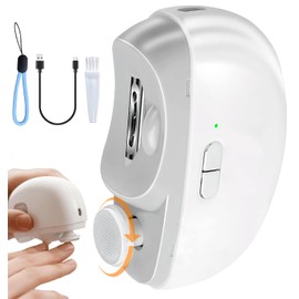 Electric Nail Clippers,Suitable for Wide or Thick Nails,2 in 1 Portable Automatic Nail Trimming Polisher with Lighting & 2 Speed-Settings, Fingernail Trimmer with Type-C Charging Port