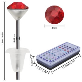 Set of 40 (20 Pairs) Rhinestone Crystal 5mm Stud Earrings Gems Multi Colours by Kurtzy TM