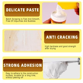 9.87 oz White Wood Filler Stainable and Paintable,Wood Repair Kit for Quickly Repair Any Breaks,Cracks, Chips and Defects in Wooden Furniture,Easy to Use and Sand