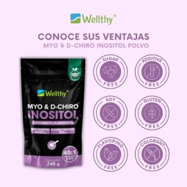 Wellthy Myo  D-chiro Inositol 246g Sabor Sin sabor                                                                                                    