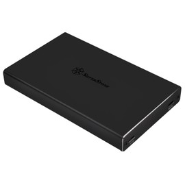 SilverStone SST-TS15B - External USB 3.1 Type C Hard Disk Drive Enclosure Case for 9.5mm 2.5" SSD/HDD, Support UASP, aluminum, black