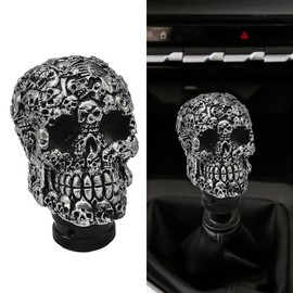 JSCARLIFE Skull Head Gear Stick Shift Shifter Knob Automatic Shift Knob Universal Most Vehicles (Black)