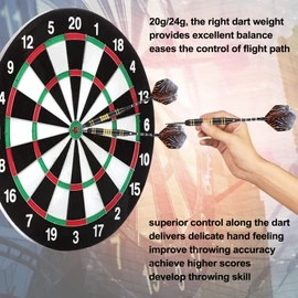 Darts Metal Tip Set, 20 Grams and 24 Grams Steel Tip Darts Set, Professional Metal Tipped Accessories with Sharpener Tool Kit, Aluminum Shafts, Brass Barrels, Carrying Case, Extra Flights