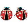 Betsey Johnson Red & Black Ladybug Stud Earrings