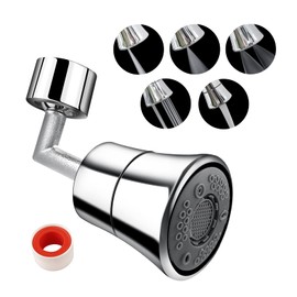 720° Swivel Tap Aerator, 5 Functions Faucet Bubbler Filter with Nozzle Adapter Universal M22 Thread Tap Nozzle Filter Sink Aerator Attachment Water Saving Faucet Filter for Bathroom,Kitchen