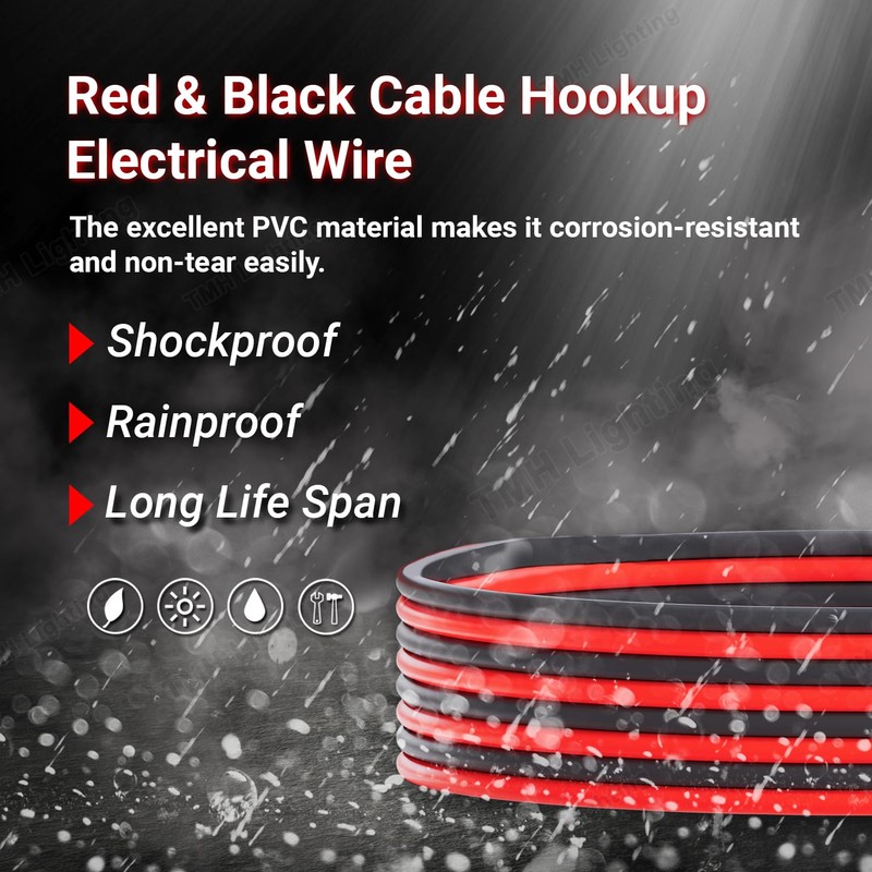 TMH 16 AWG 2pin 2 Color Red Black Cable 20
