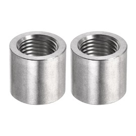 YOKIVE Pack of 2 Welding Sleeve, 304 Stainless Steel Half Thread Weldable Pipes Fuel Tank Bung Fitting Connector Ideal for Welded (Silver Tone, 1/4 NPT Female)