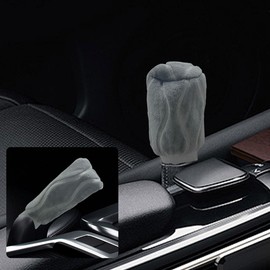 2 Pack Car Gear Shift Knob Cover & Handbrake Cover, Anti-Slip Breathable Automotive Handbrake Gear Shift Protector Set, Universal Comfortable Vehicle Interior Accessories for Cars SUVs Trucks (Grey)