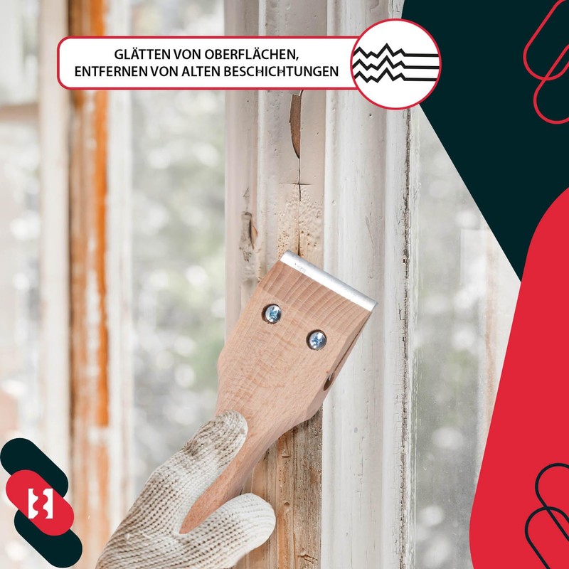 KOTARBAU® 60 mm Wooden Handle Carpentry Blade Scraper Paint Removal