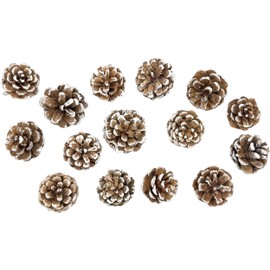Black Duck Brand Assorted Pinecone Christmas Table Scatter! Glitter Frosted Winter-Themed Pinecones Perfect for Decorating for The Holiday Season! (45, Snow Tipped)