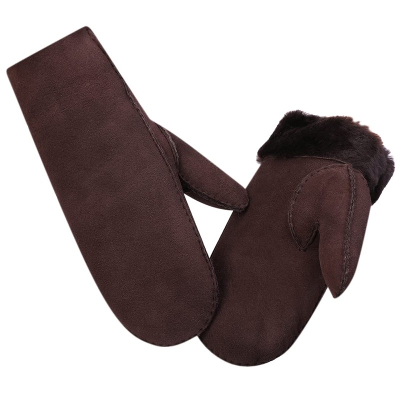 Harssidanzar KM044EU Men's Winter Mittens, Warm Real Suede 100% Lambskin