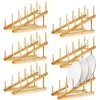 Suclain 6 Pcs Wooden Bamboo Dish Drying Rack Kitchen Cabinet