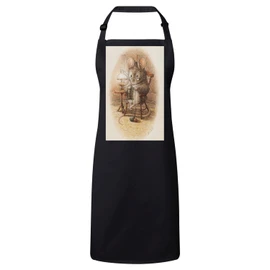 Fabulous Premium Kitchen Apron Grand Pere Souris Tricote Illustration Kids Beatrice Potter, black